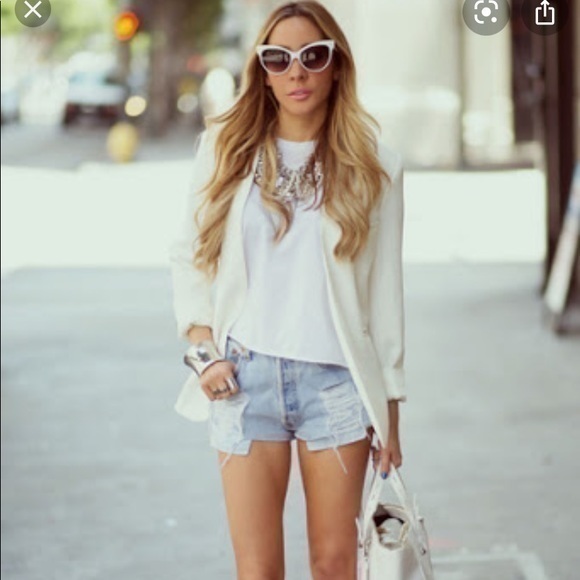 Oversized Blazer Nordstrom Fully Lined cream Blazer Jacket Zipper Pocket… - Picture 2 of 13